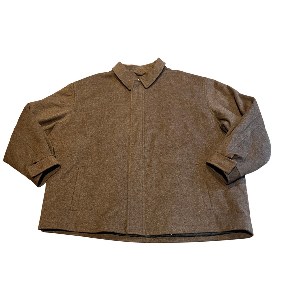 Roundtree & Yorke Outdoors Brown Wool Blend Quilted Jacket Big Man 3X Mens